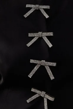 Premium Diamante Bow Waisted Blazer