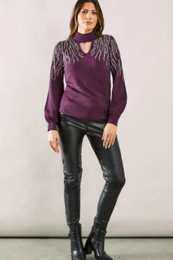 Premium Embellished Keyhole Jumper