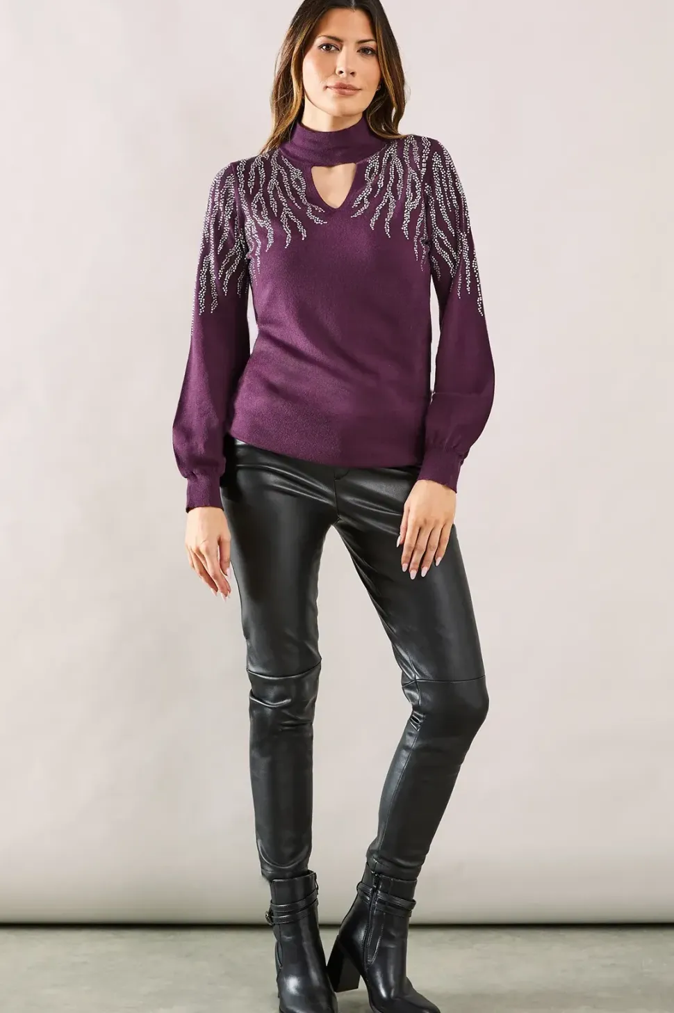 Premium Embellished Keyhole Jumper