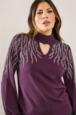 Premium Embellished Keyhole Jumper