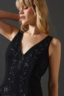 Premium Embellished Ruffle Tier Sequin Midi Dress
