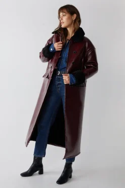 Premium Faux Leather Metallic Bonded Maxi Aviator