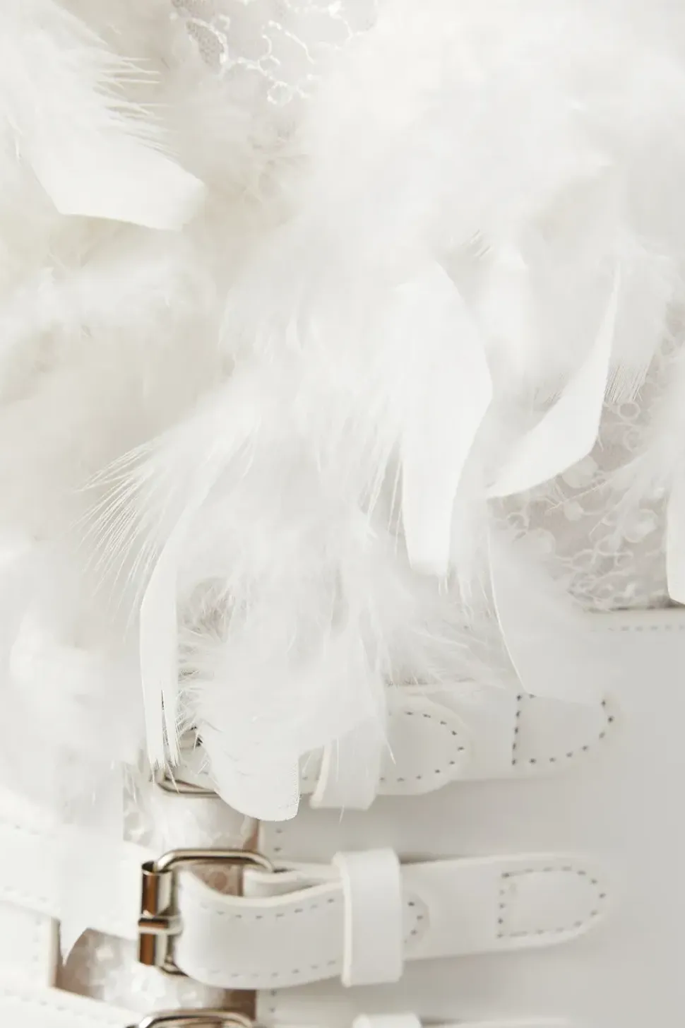 Premium Feather Belted Bridal Mini Dress