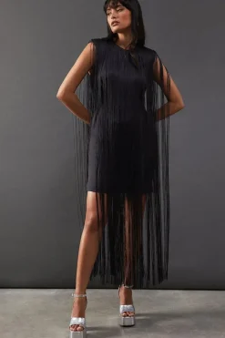 Premium Fringe Sleeveless Mini Dress