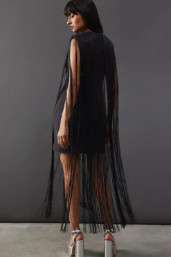 Premium Fringe Sleeveless Mini Dress