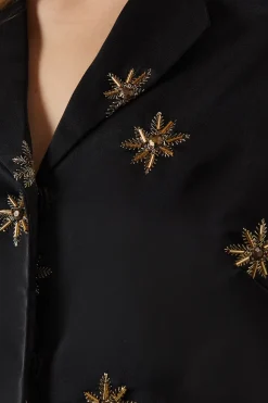 Premium Hand Embroidered Celestial Crop Jacket