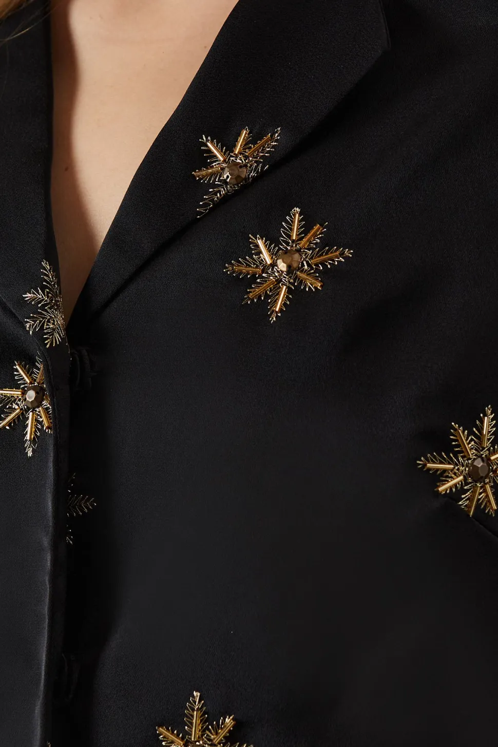 Premium Hand Embroidered Celestial Crop Jacket
