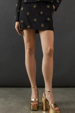 Premium Hand Embroidered Celestial Mini Skirt