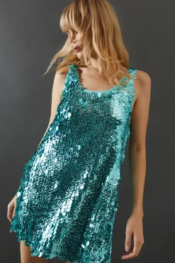 Premium Holographic Sequin Vest Mini Dress