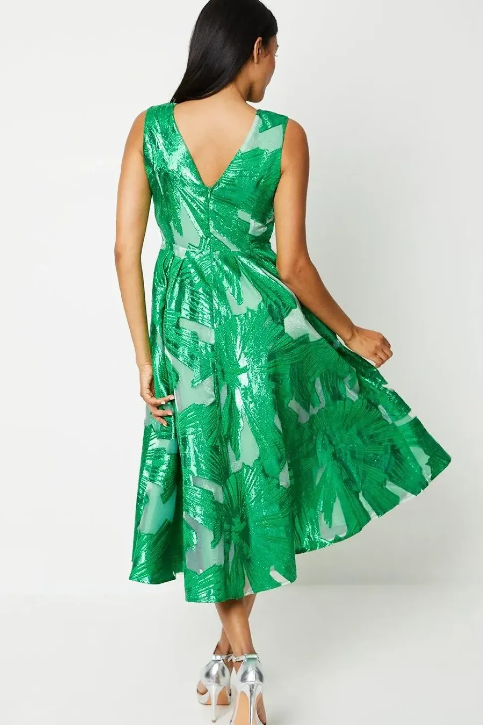 Premium Jacquard Midi Wedding Guest Dress