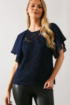 Premium Lace Chiffon Sleeve Blouse