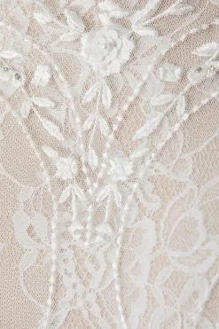 Premium Lace Overlay Handstitched Long Sleeve Wedding Dress