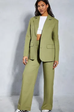 Premium Linen Look Tailored Wide Leg Trouser