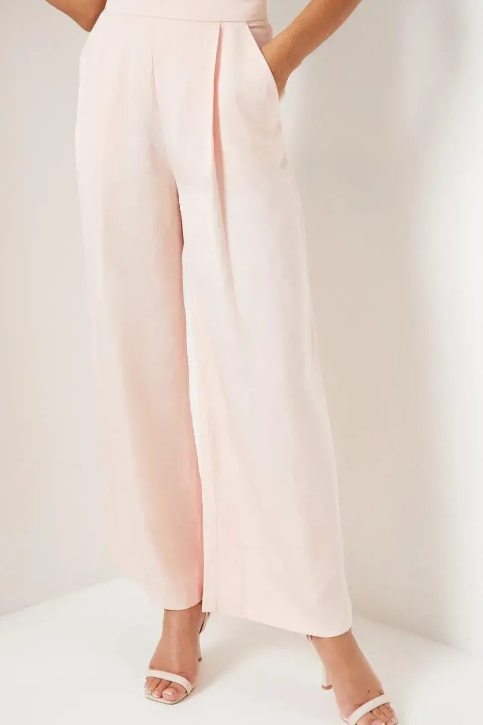 Premium Linen Mix Wide Leg Trouser