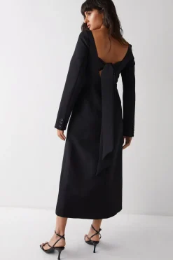 Premium Long Sleeve Tailored Midaxi Dress