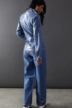 Premium Metallic Denim Boilersuit