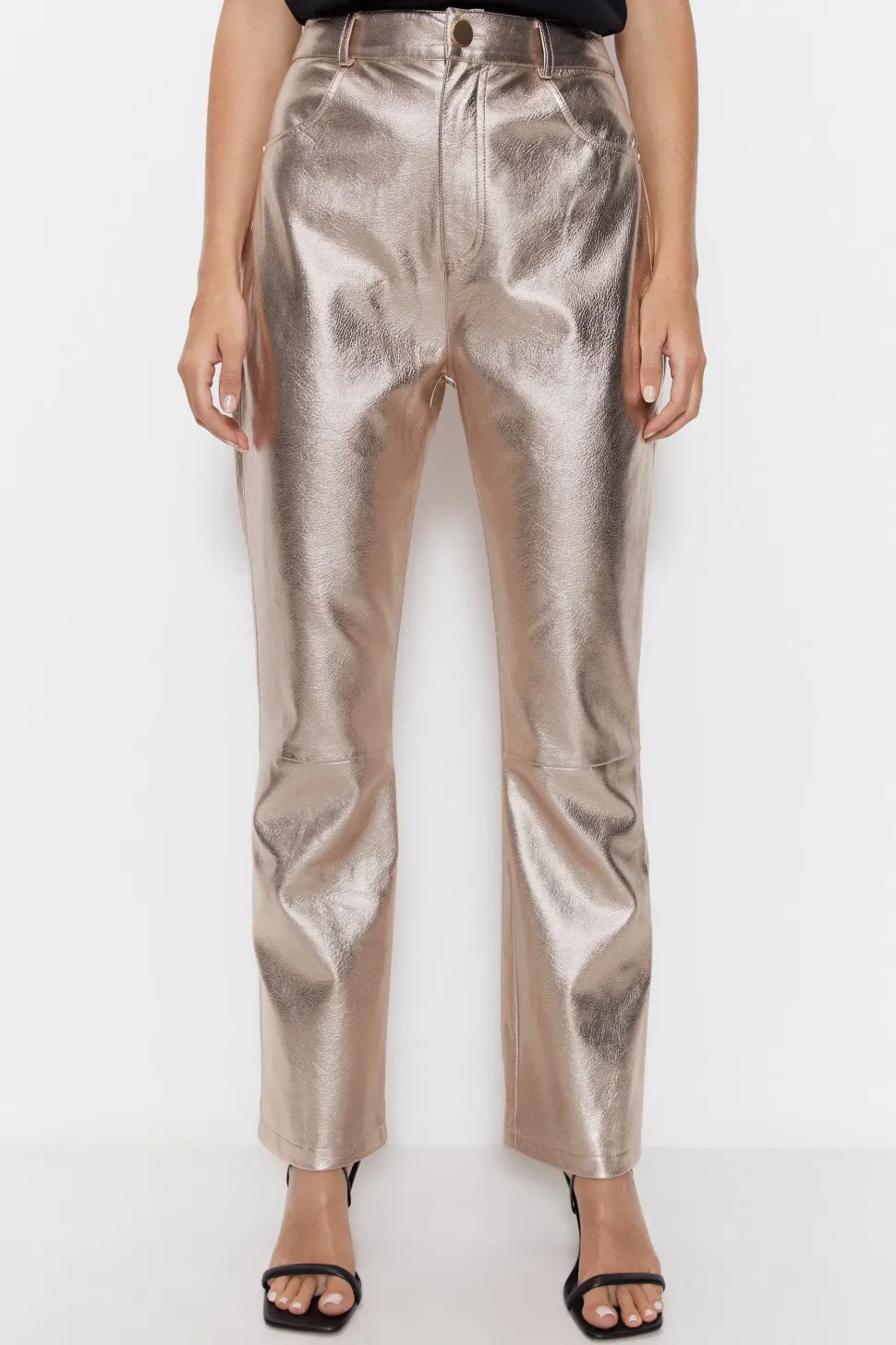 Premium Metallic Straight Leg Trousers