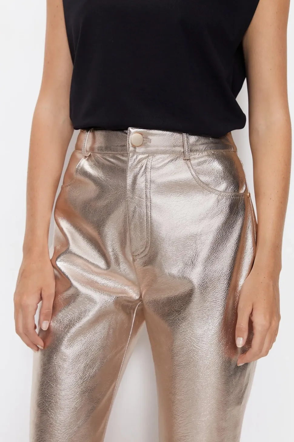 Premium Metallic Straight Leg Trousers
