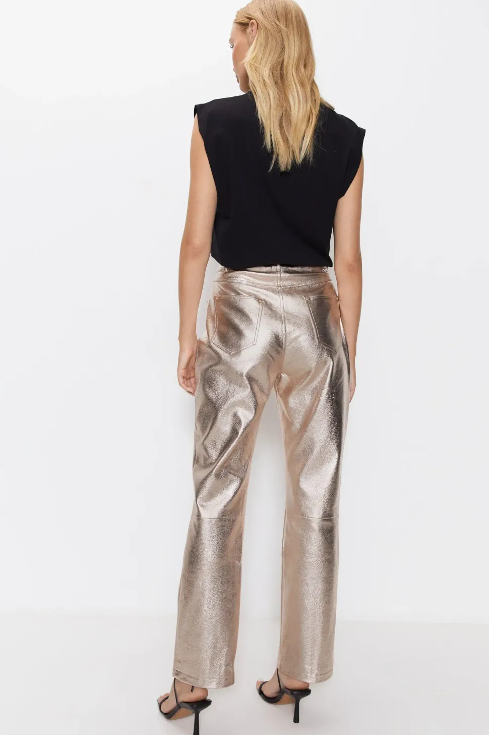 Premium Metallic Straight Leg Trousers