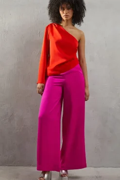 Premium One Sleeve Satin Top