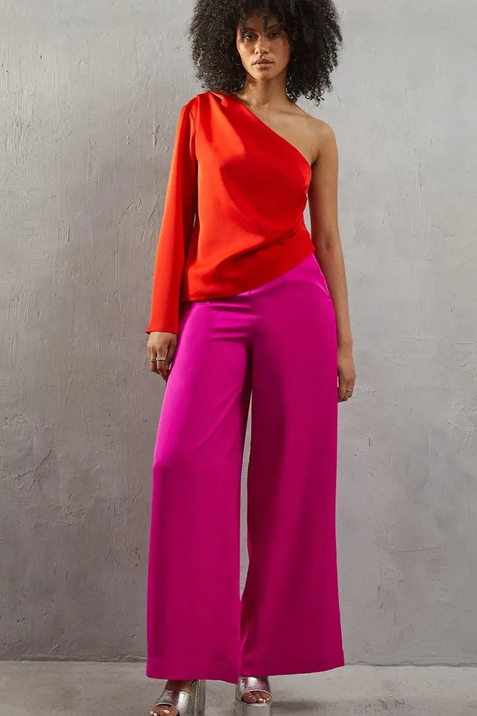 Premium One Sleeve Satin Top