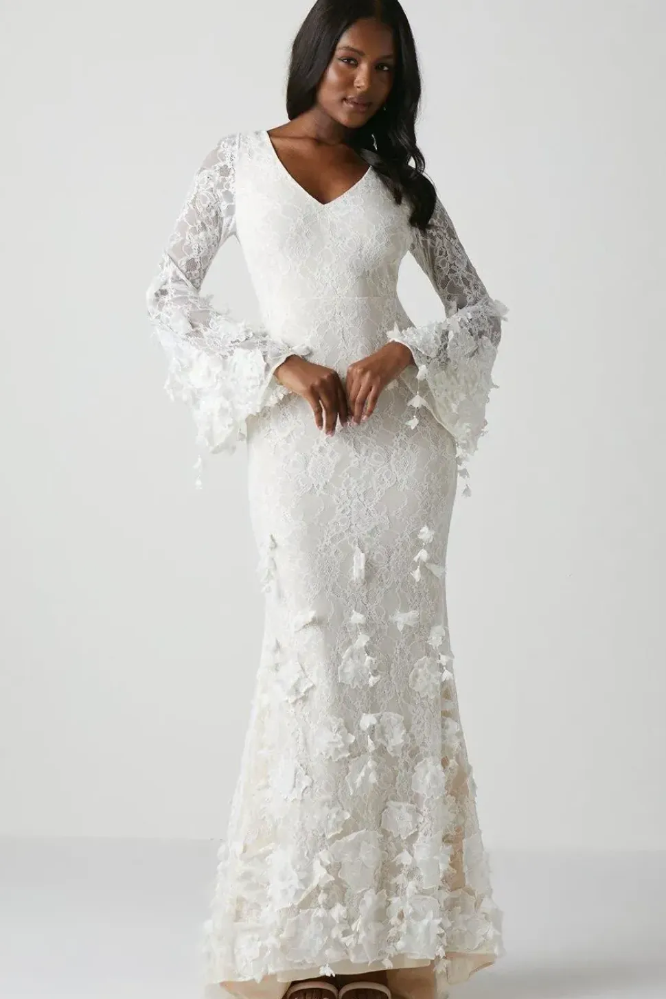 Premium Orchid Long Sleeve Lace Wedding Dress