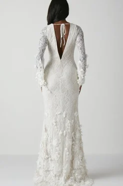 Premium Orchid Long Sleeve Lace Wedding Dress