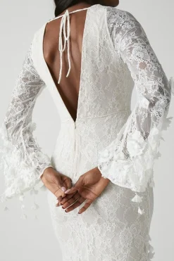 Premium Orchid Long Sleeve Lace Wedding Dress