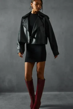 Premium Oversized Leather Look Jacket