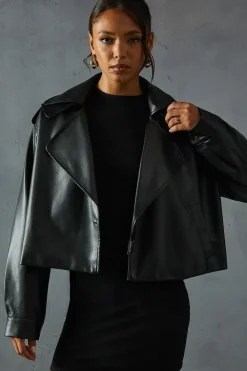 Premium Oversized Leather Look Jacket