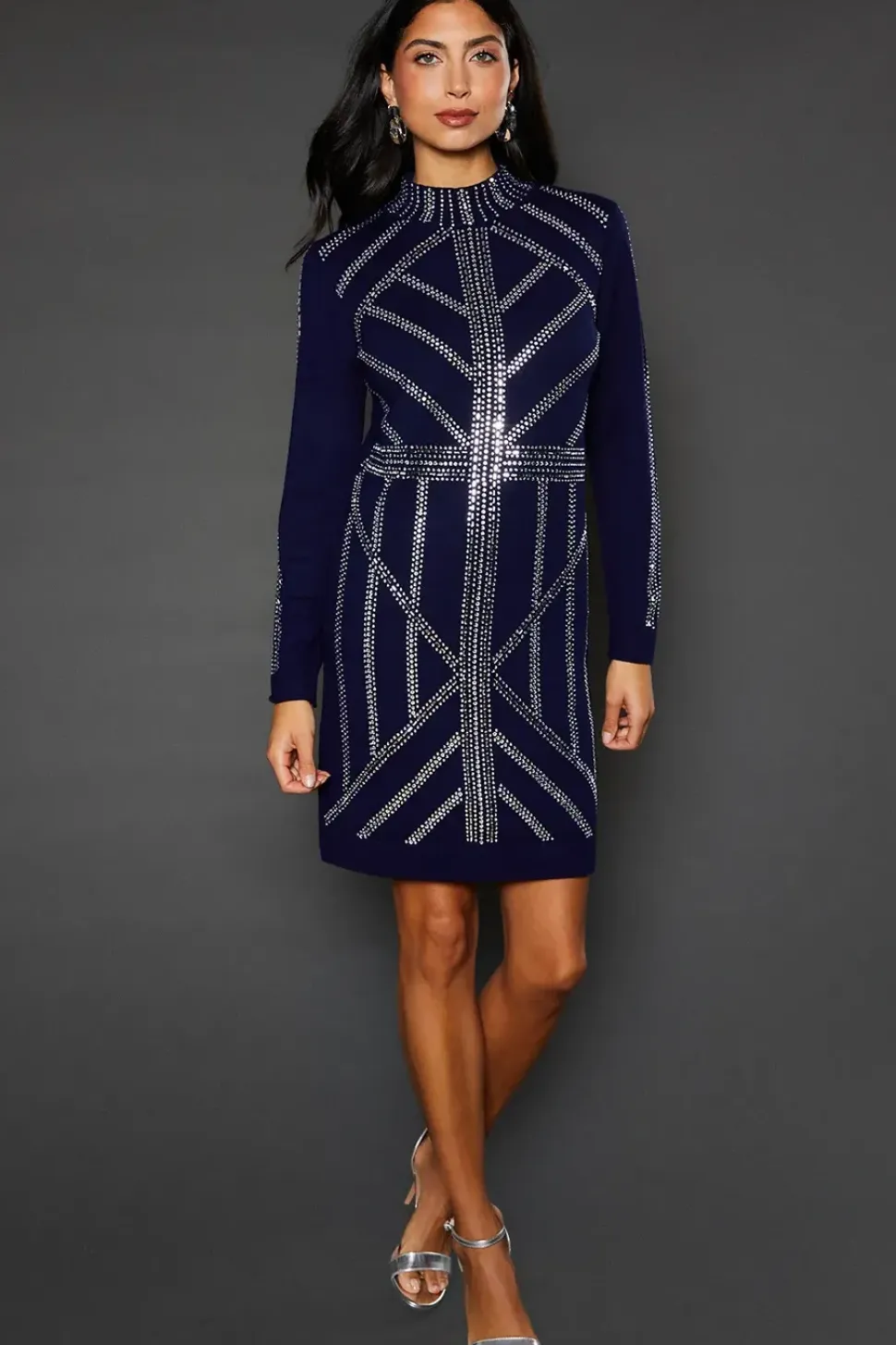 Premium Pearl Embellishment Knitted Dress