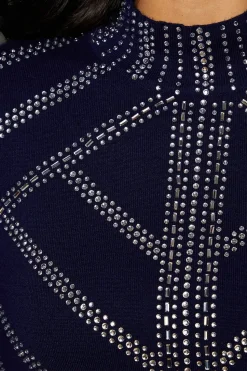 Premium Pearl Embellishment Knitted Dress