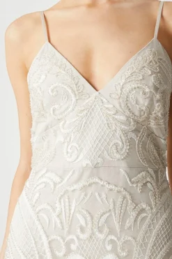 Premium Placement Beadwork Strappy Fishtail Wedding Dress