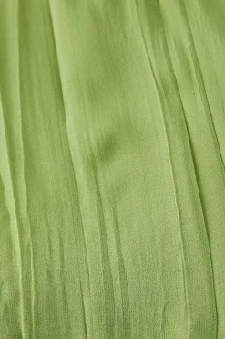 Premium Pleated Chiffon Slash Neck Column Midi Dress