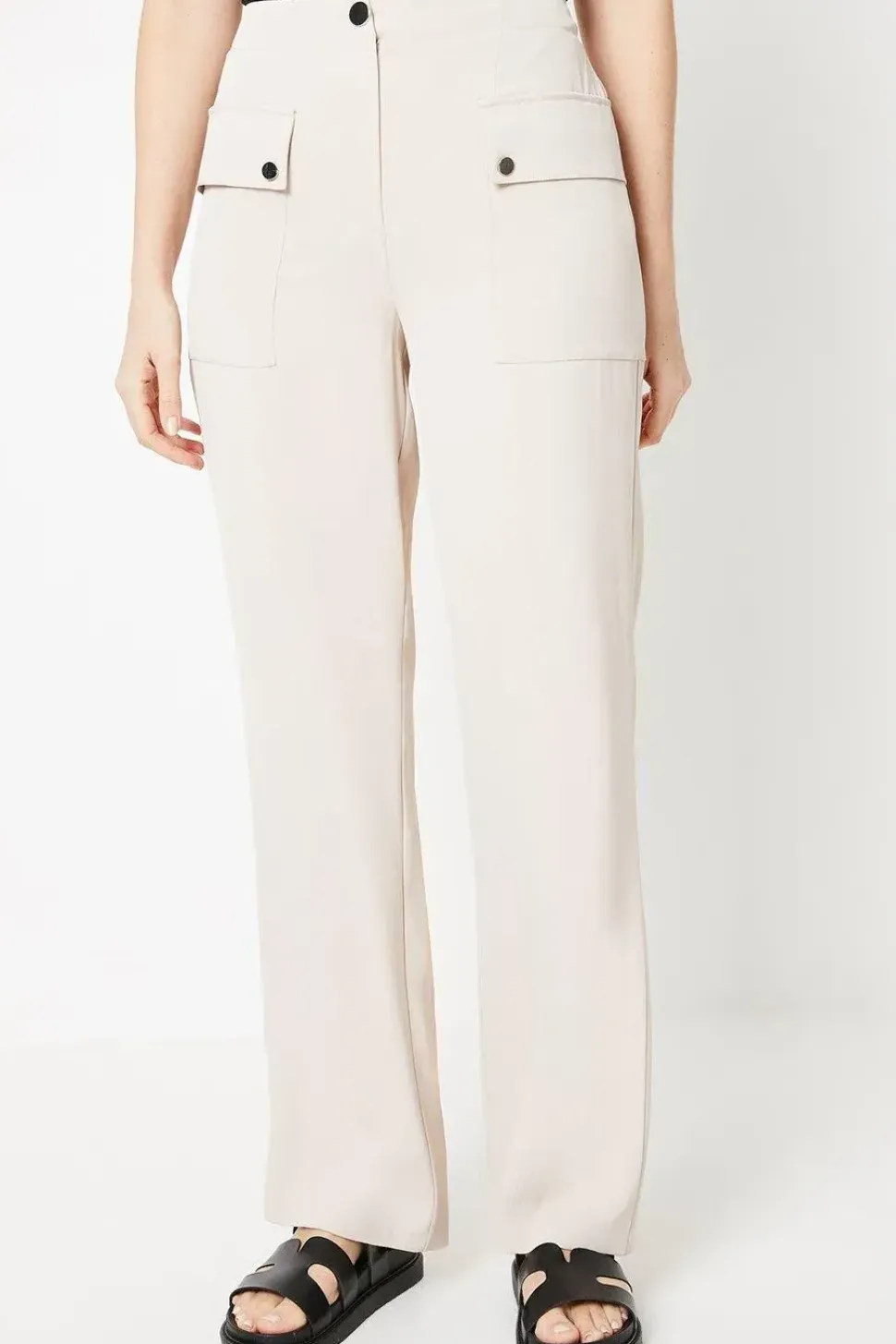 Premium Pocket Detail Utility Wide Leg Trouser