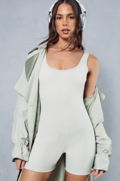 Premium Rib Scoop Neck Unitard