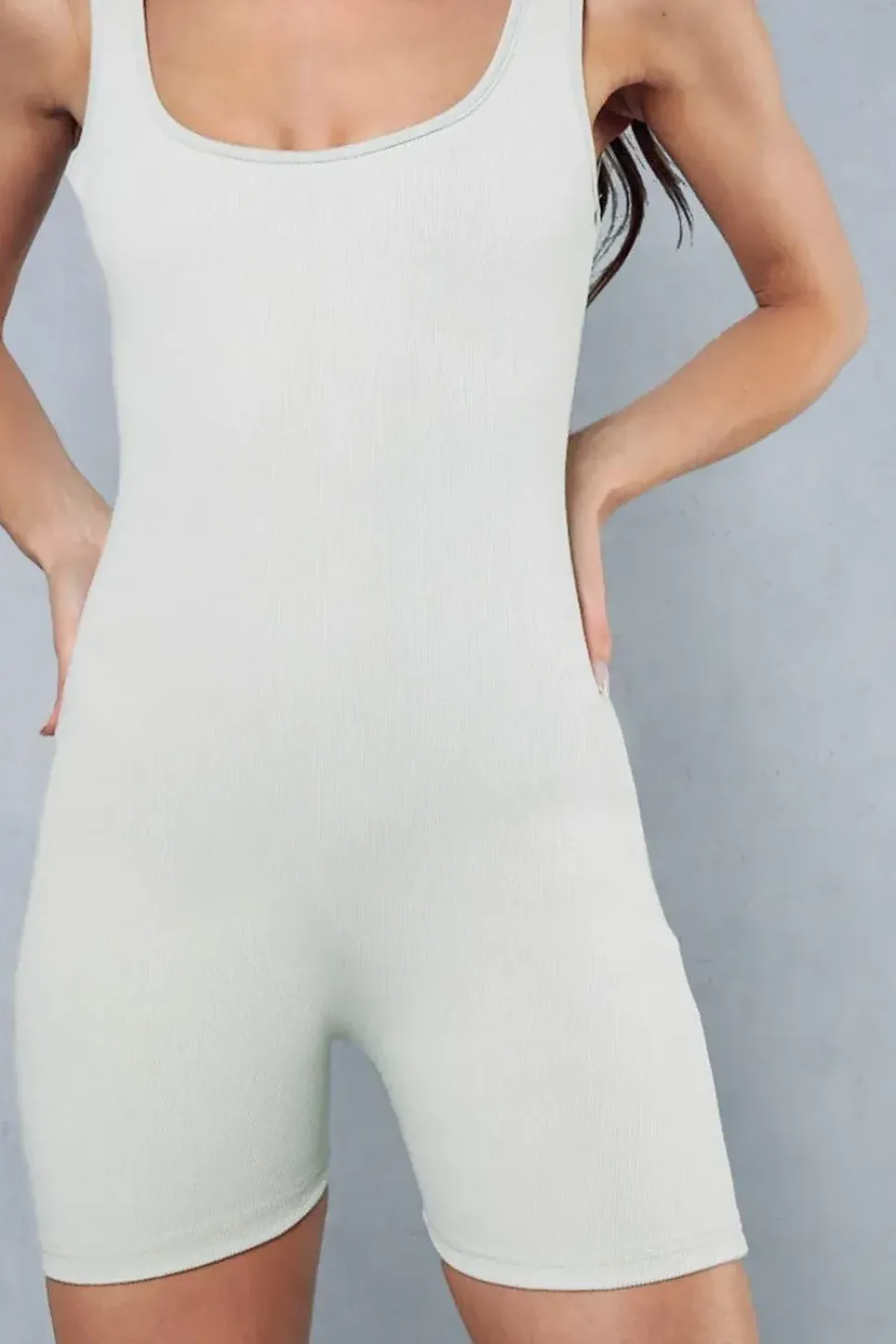Premium Rib Scoop Neck Unitard