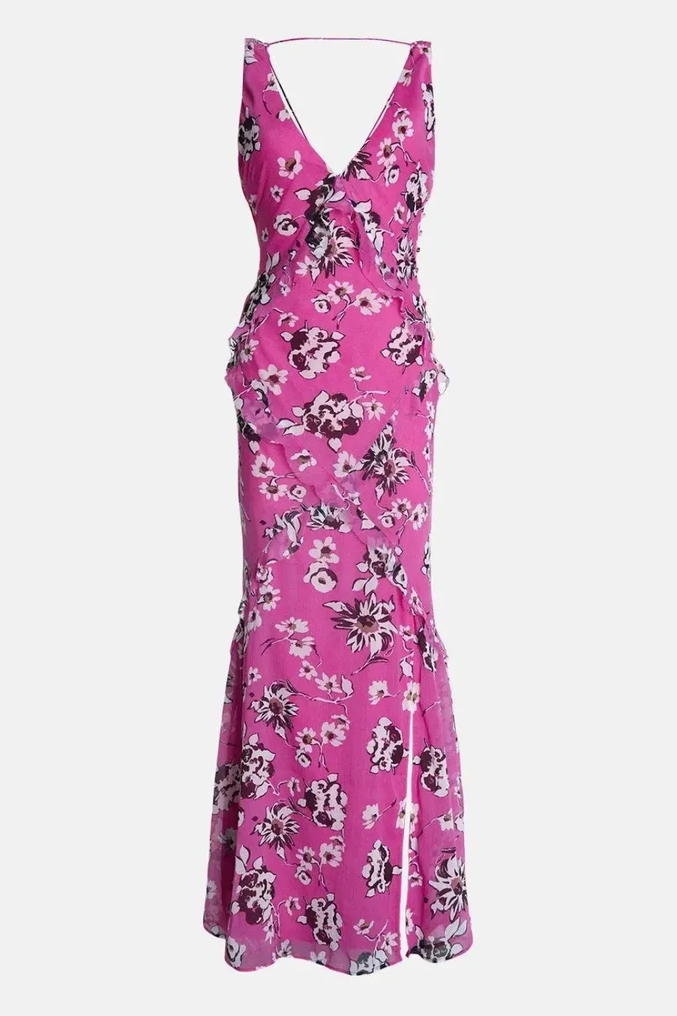 Premium Ruffle Detail Floral Maxi Dress