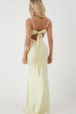 Premium Satin Bow Back Bias Cut Bridesmaid Dress