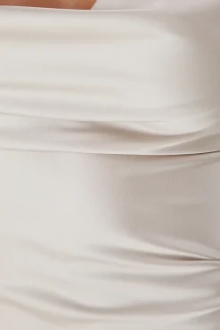 Premium Satin Cowl Neck Fishtail Maxi Dress