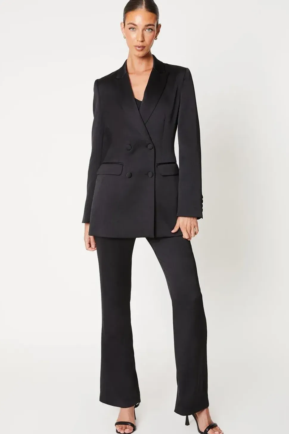 Premium Satin Double Breasted Blazer