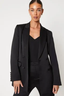 Premium Satin Double Breasted Blazer
