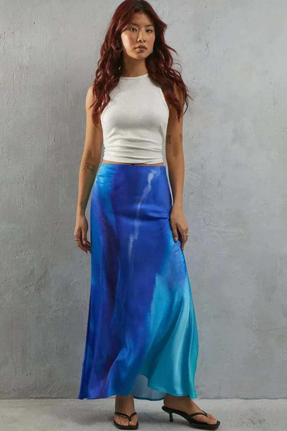 Premium Satin Midaxi Skirt