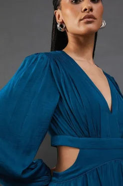 Premium Satin Open Back Maxi Dress