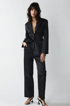 Premium Satin Straight Leg Trouser