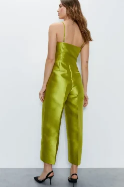 Premium Satin Twill Bandeau Jumpsuit