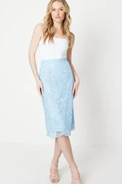 Premium Scallop Lace Midi Skirt