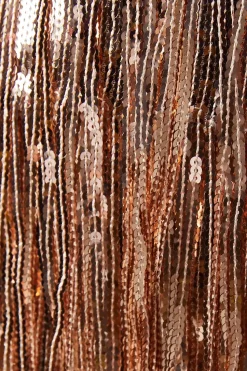 Premium Sequin Fringe Strappy Midi Dress