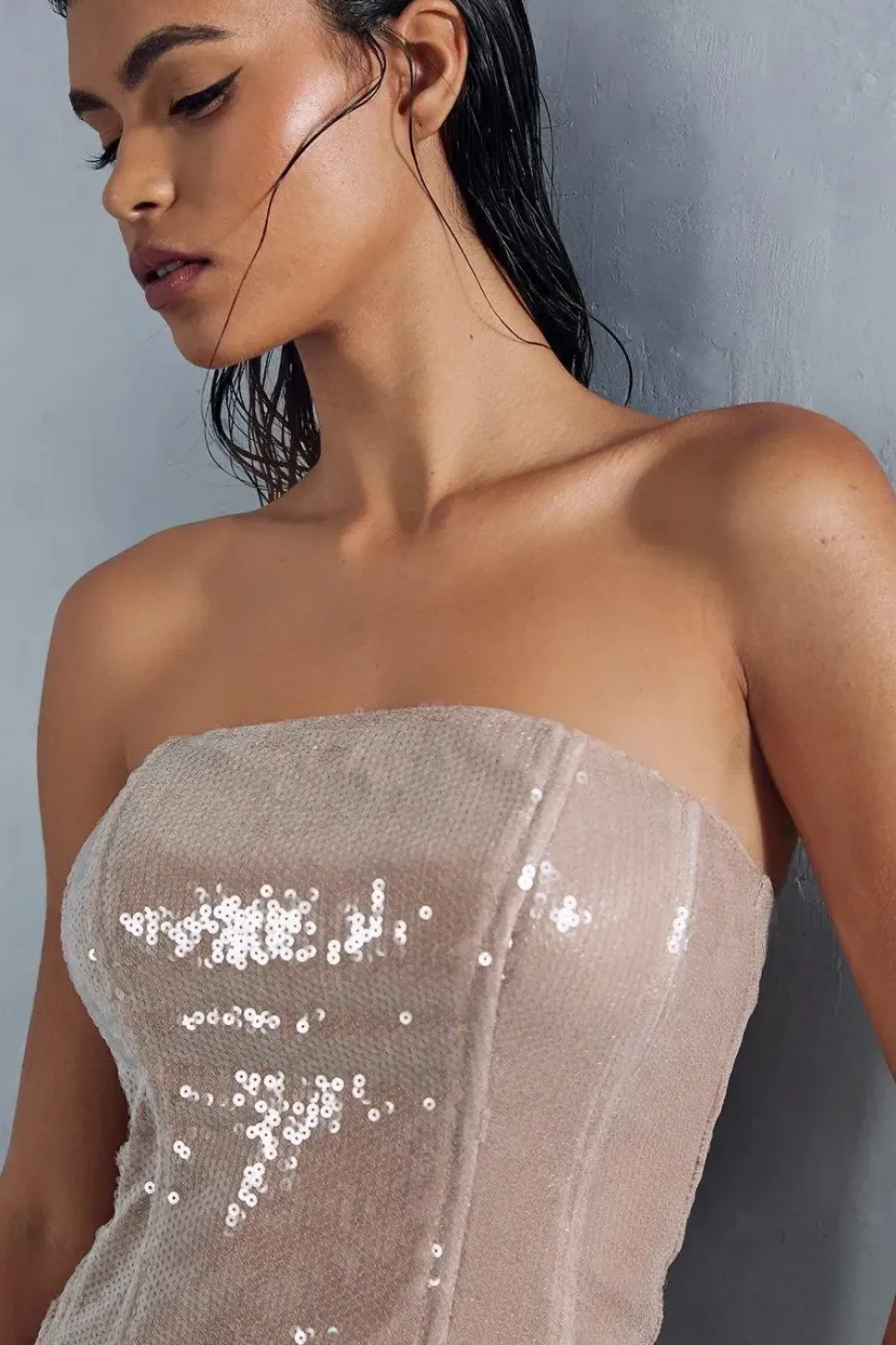 Premium Sequin Structured Corset Top