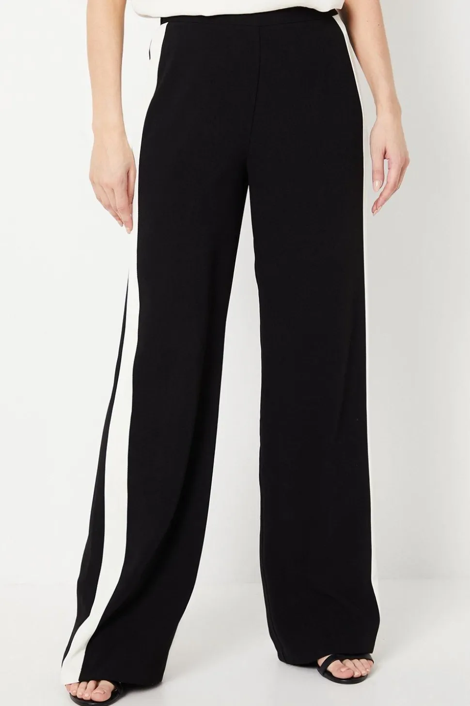 Premium Side Stripe Elastic Wide Leg Trouser